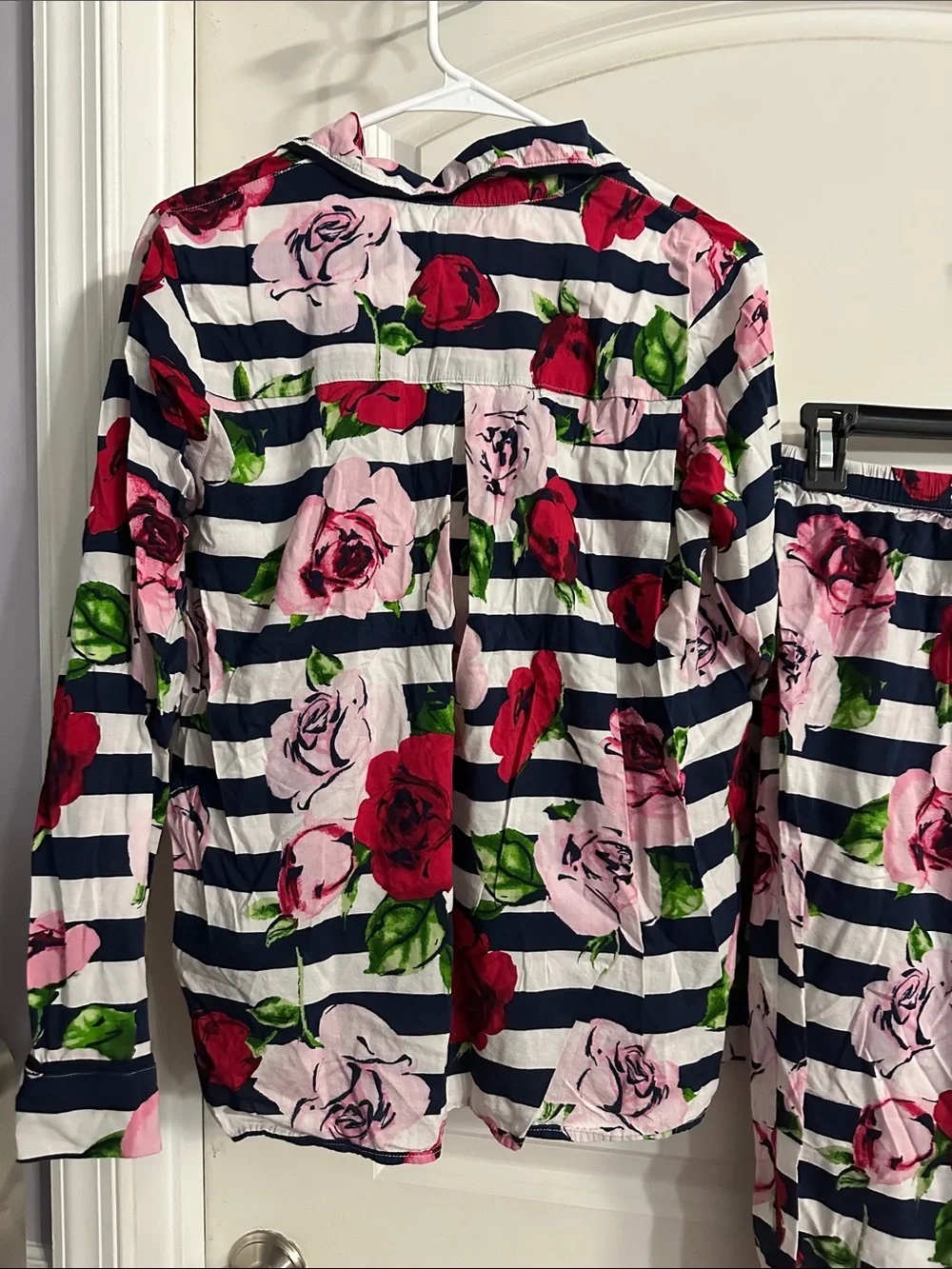 NEW Kate Spade Floral Stripe Pajama Set Size Large